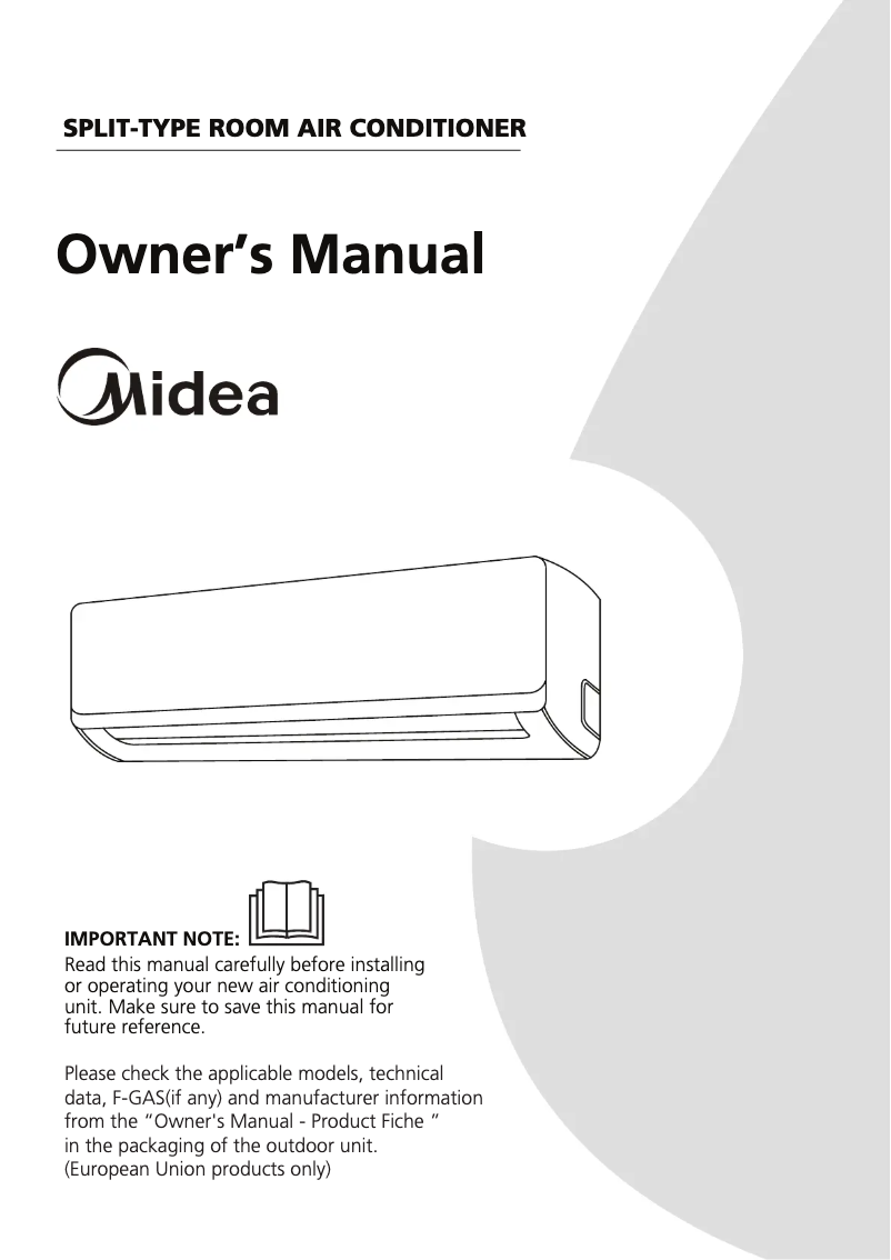 Page 1 de la notice Manuel utilisateur Midea MSABE-24CRN8-PC6