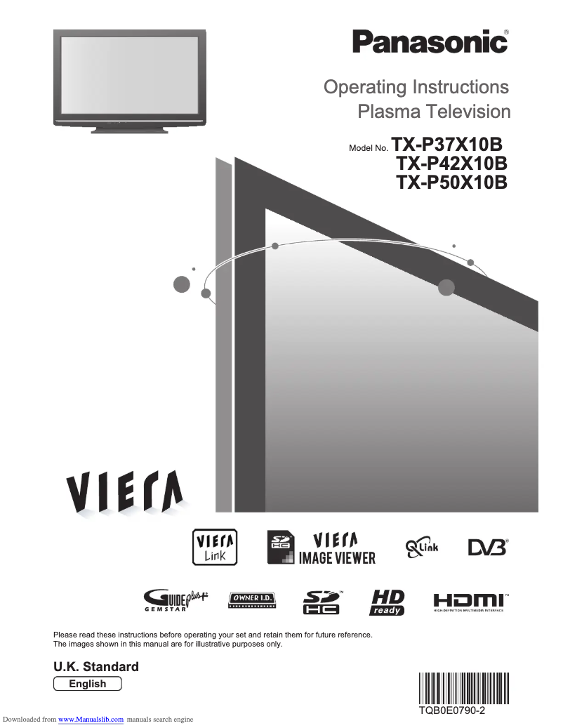 Image de la première page du manuel de l'appareil TX-P42X10E