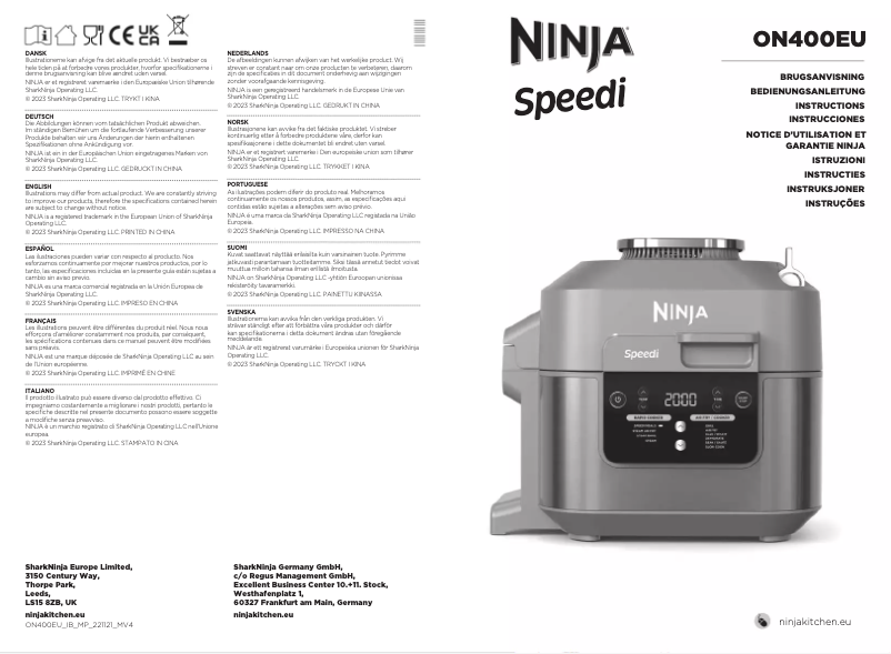 Page 1 de la notice Manuel utilisateur Ninja Speedi ON400EU