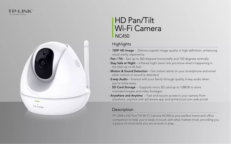 Page 1 de la notice Fiche technique TP-Link NC450