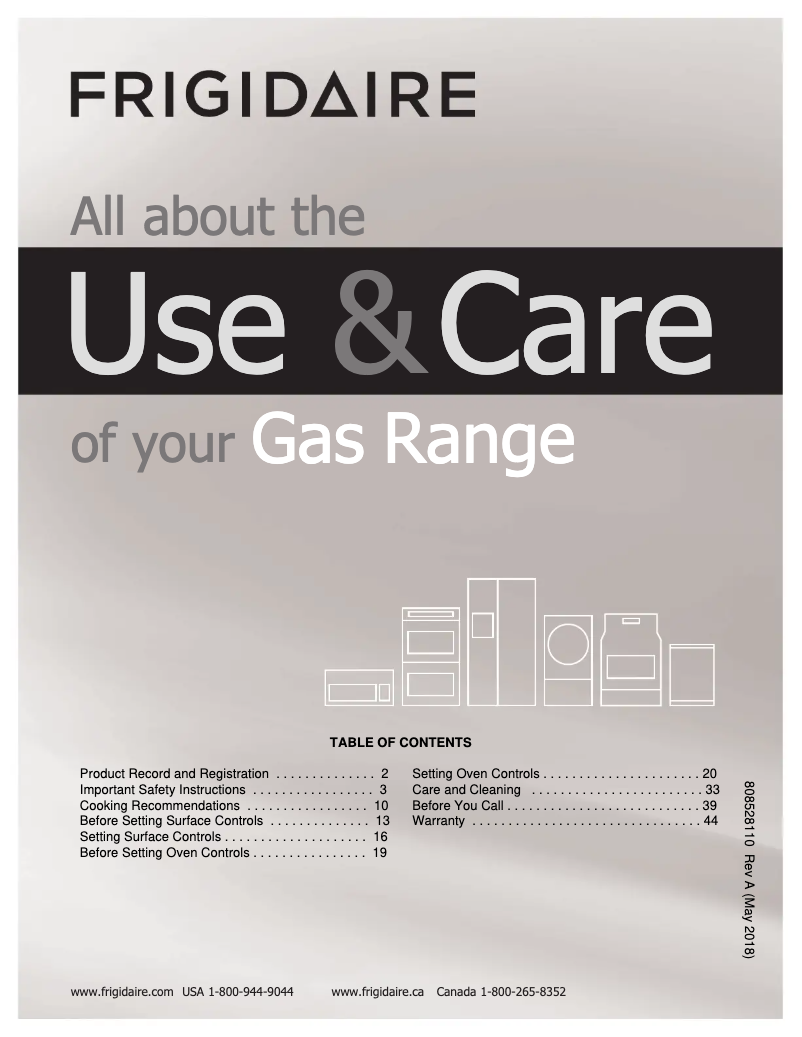Page 1 de la notice Manuel utilisateur Frigidaire GCRG302LAF