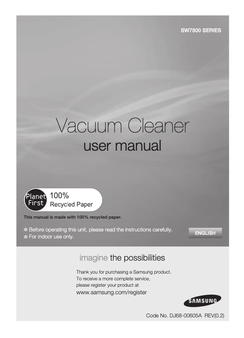 Image de la première page du manuel de l'appareil SW7530