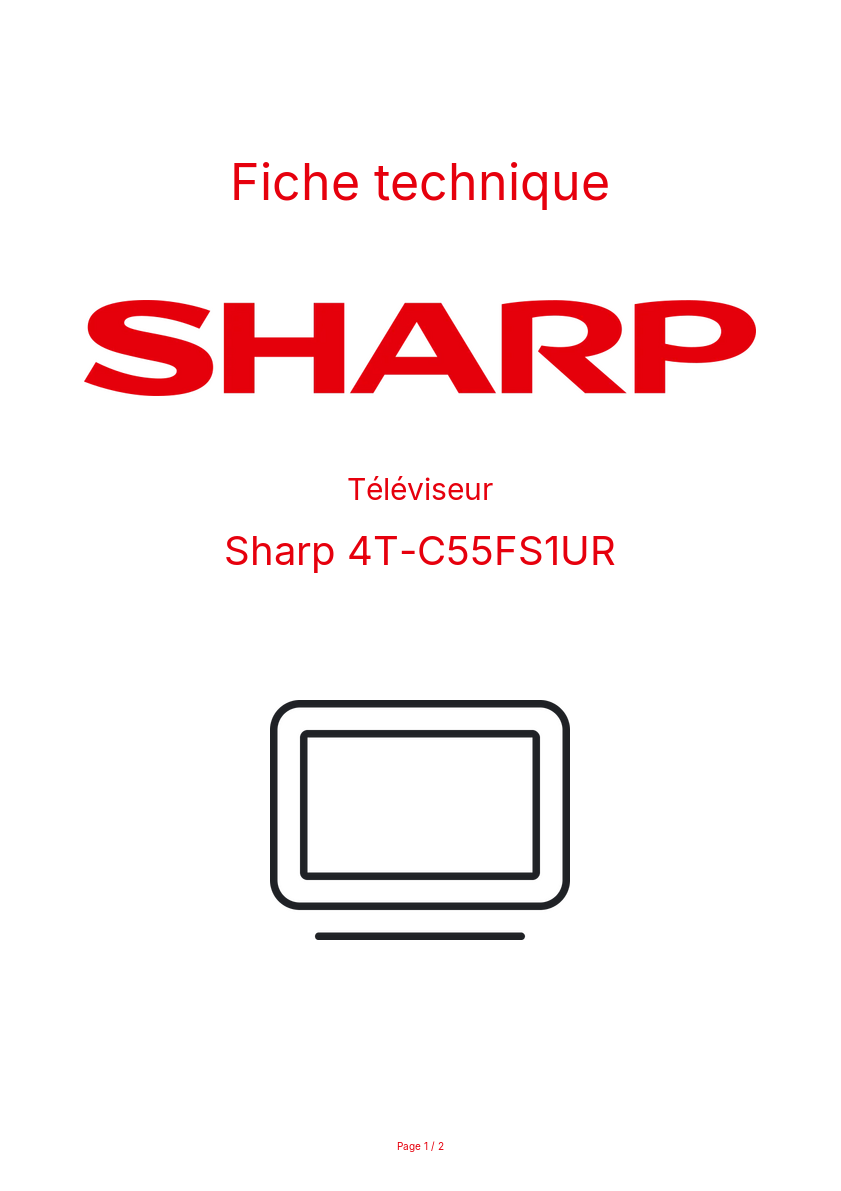 Page n°1 - Fiche technique Sharp 4T-C55FS1UR