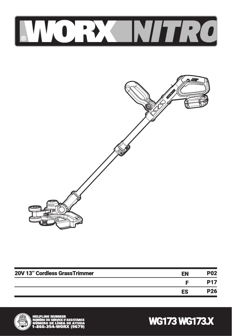 Page 1 de la notice Manuel utilisateur Worx WG173.9