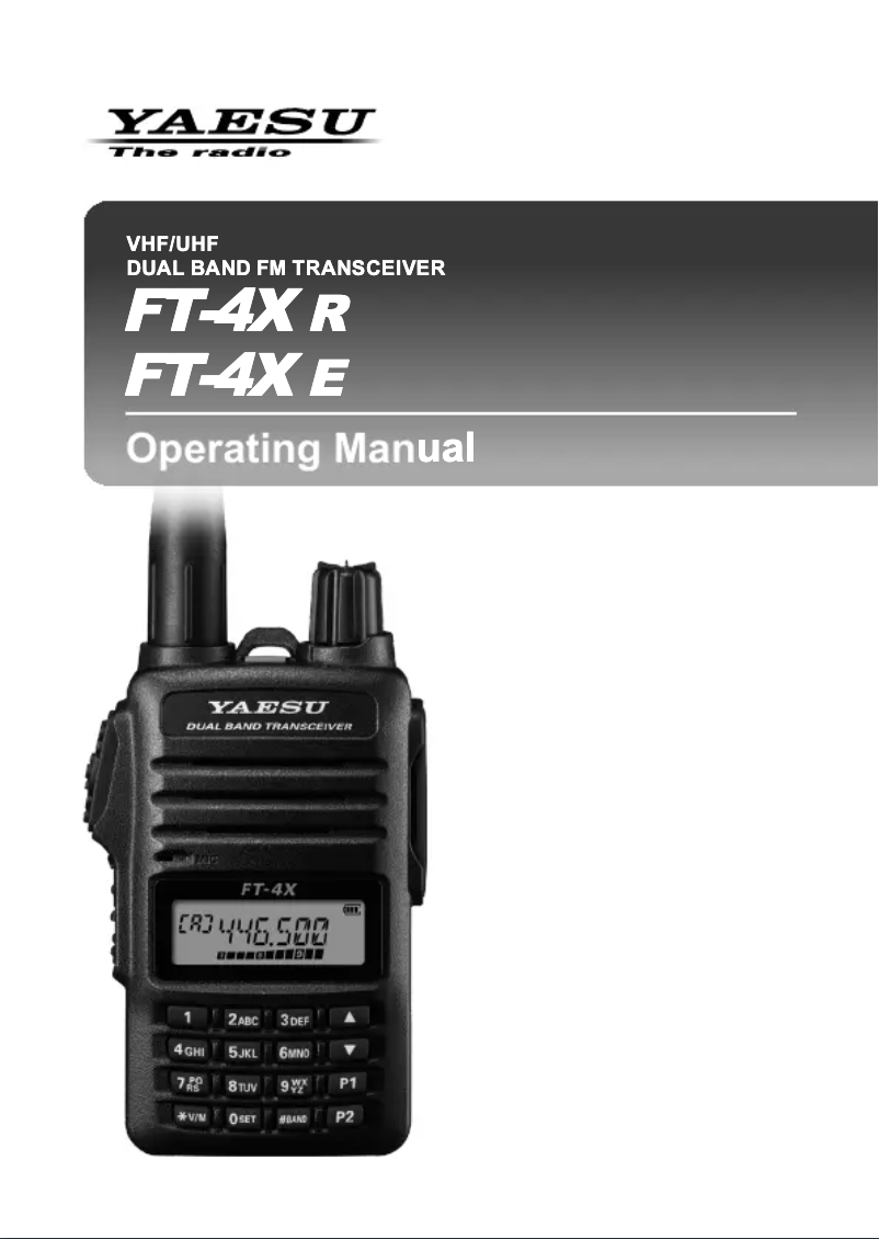Página 1 del manual Manual de usuario Yaesu FT-4XR