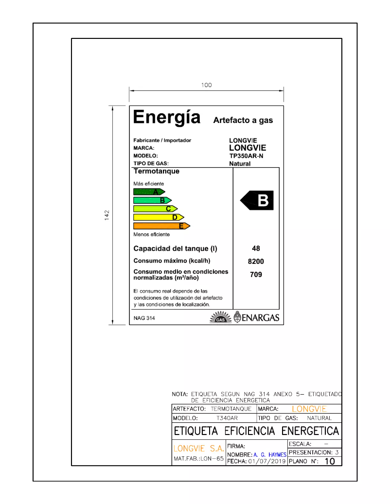 Page n°1 - Manuel utilisateur Longvie TP350AR