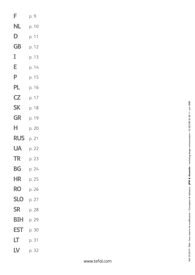 Page n°1 - Manuel utilisateur Tefal Delight TT8121