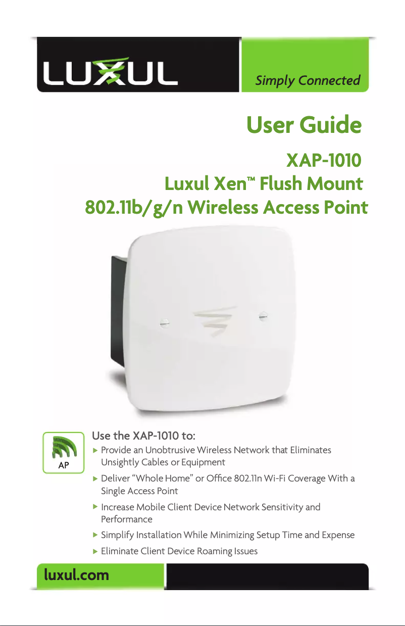 Page 1 de la notice Manuel utilisateur Luxul Xen XAP-1010