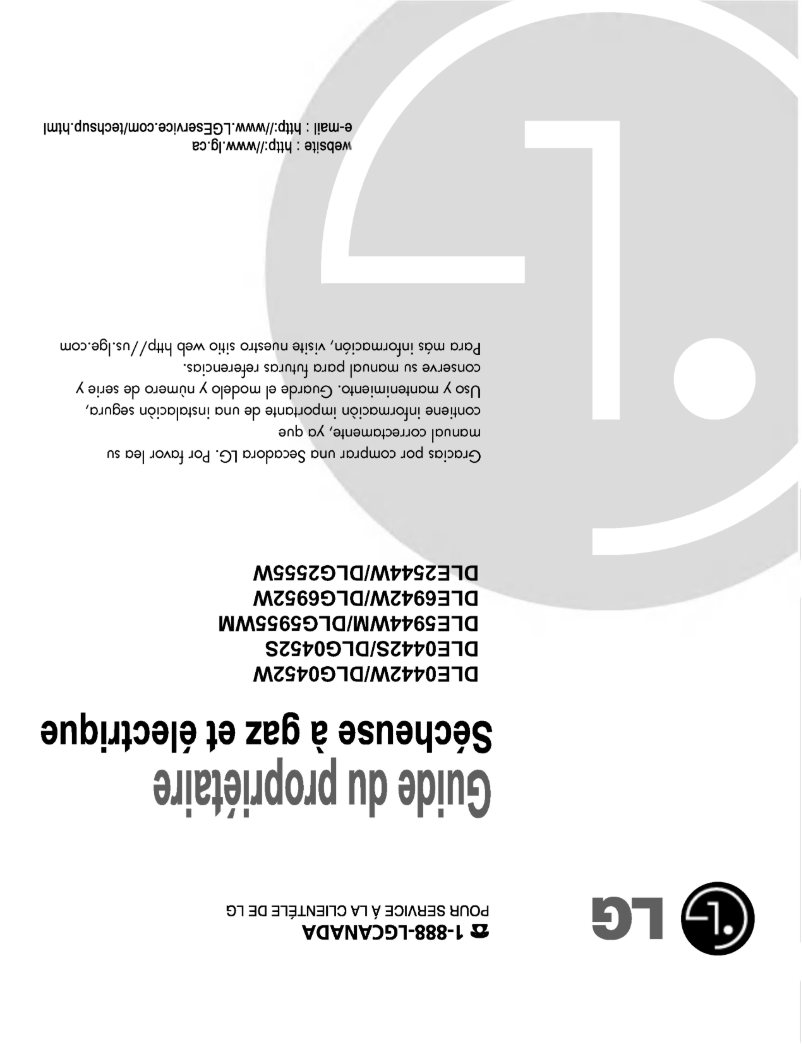 Page 1 de la notice Manuel utilisateur LG DLE2544W