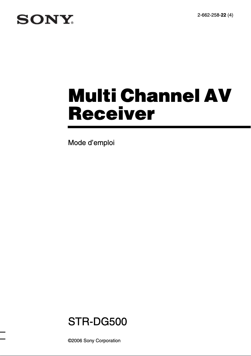 Página 1 del manual Manual de usuario Sony STR-DG500