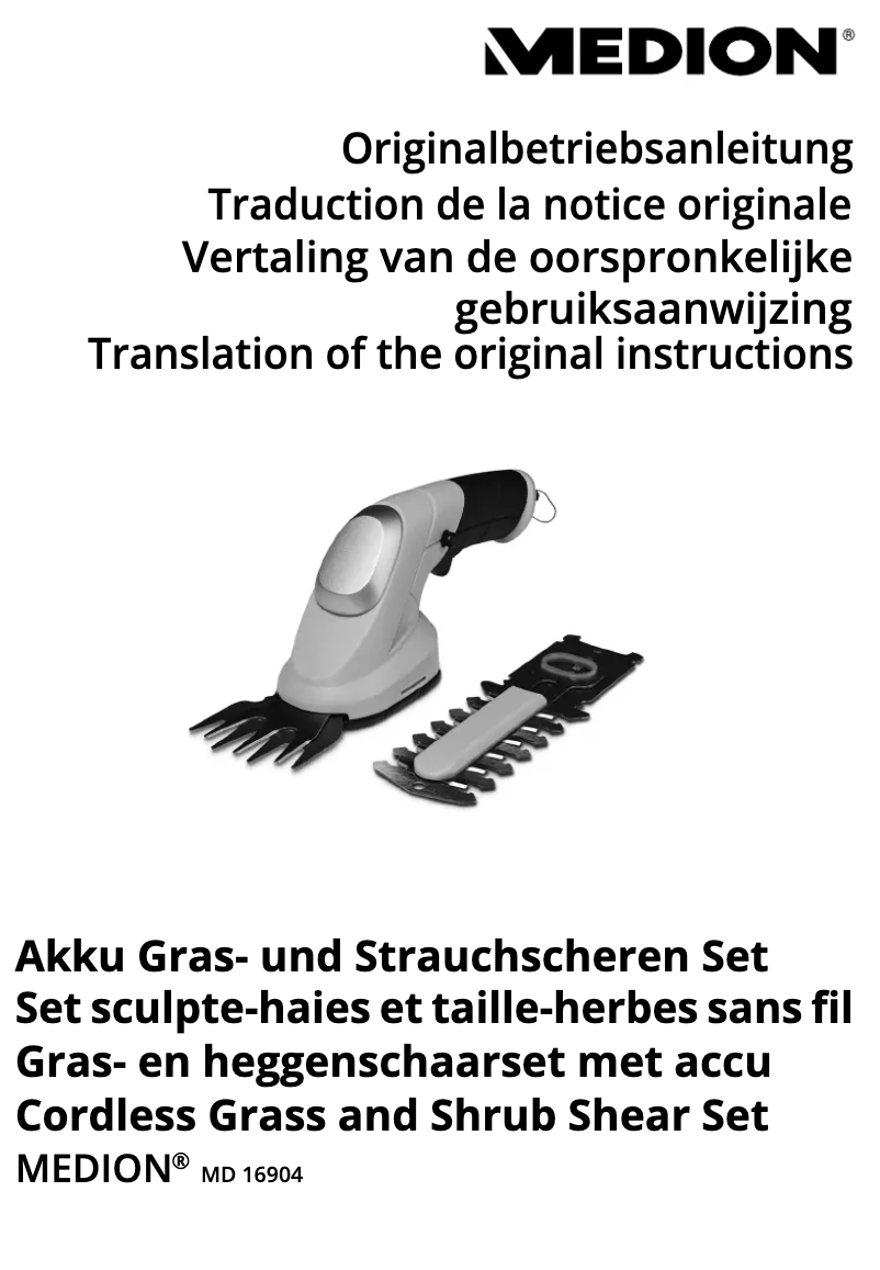 Image de la première page du manuel de l'appareil MD 16904