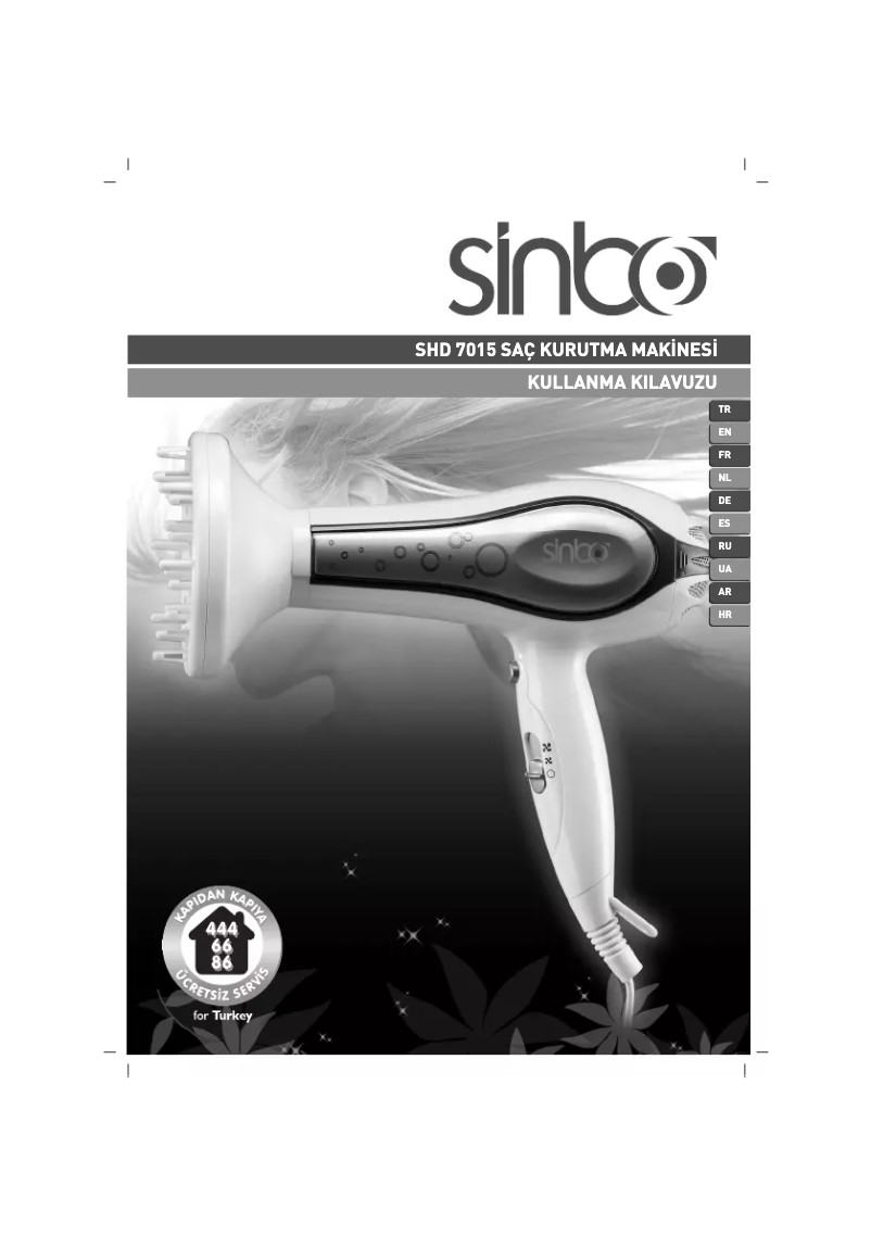 Page 1 de la notice Manuel utilisateur Sinbo SHD-7015