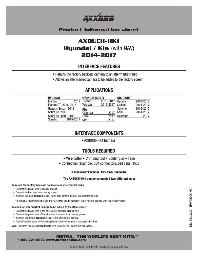 Page 1 de la notice Fiche technique AXESS AXBUCH-HK1