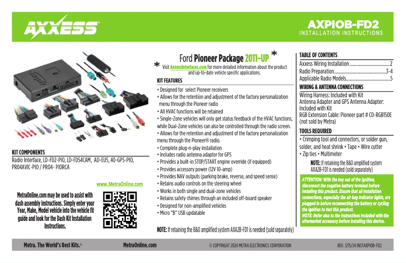 Página 1 del manual Manual de usuario AXESS AXPIOB-FD2