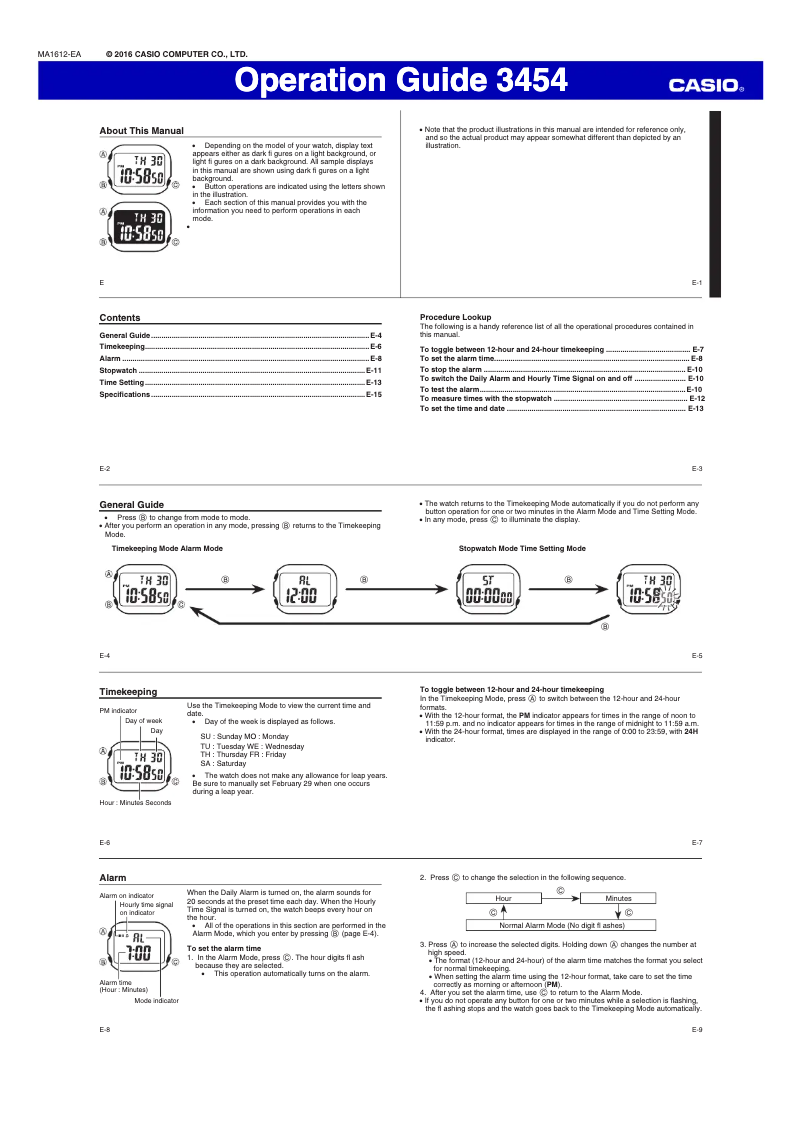 Image de la première page du manuel de l'appareil Collection W-217HM-7BVEF
