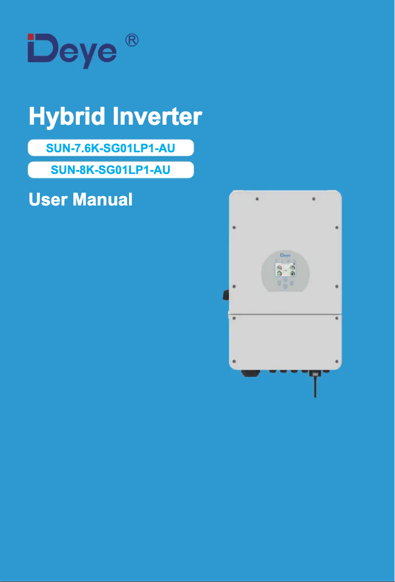 Page 1 de la notice Manuel utilisateur Deye SUN-8K-SG05LP1-AU