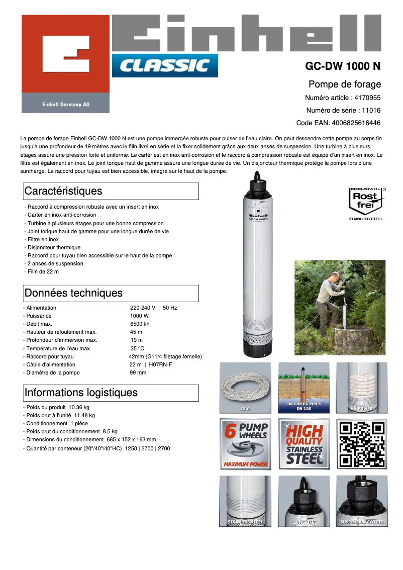 Image de la première page du manuel de l'appareil GC-DW 1000 N