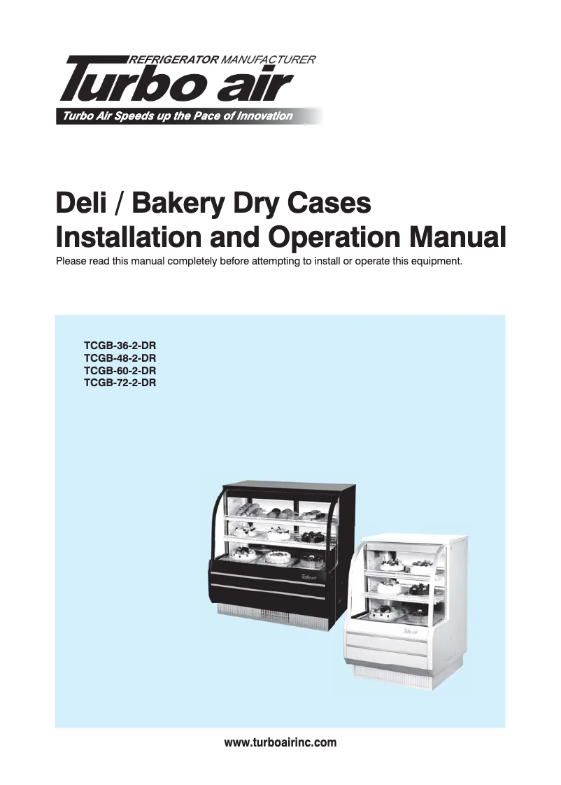 Imagen de la primera página del manual del dispositivo TCGB-60DR-W
