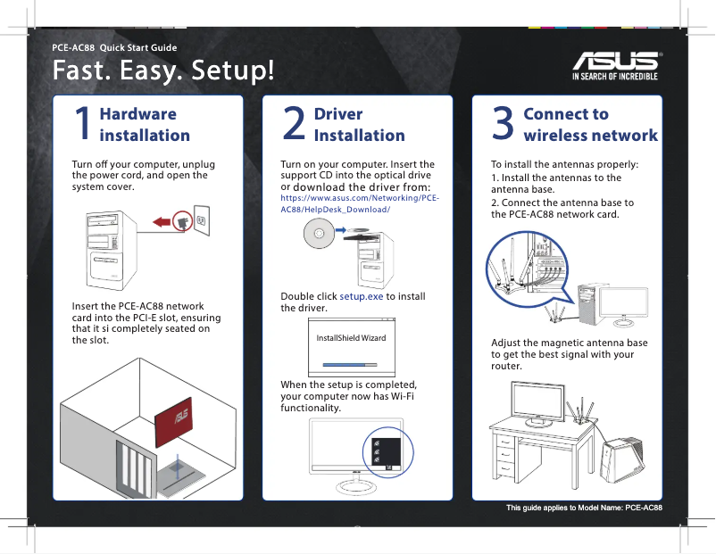 Page 1 de la notice Manuel utilisateur Asus PCE-AC88