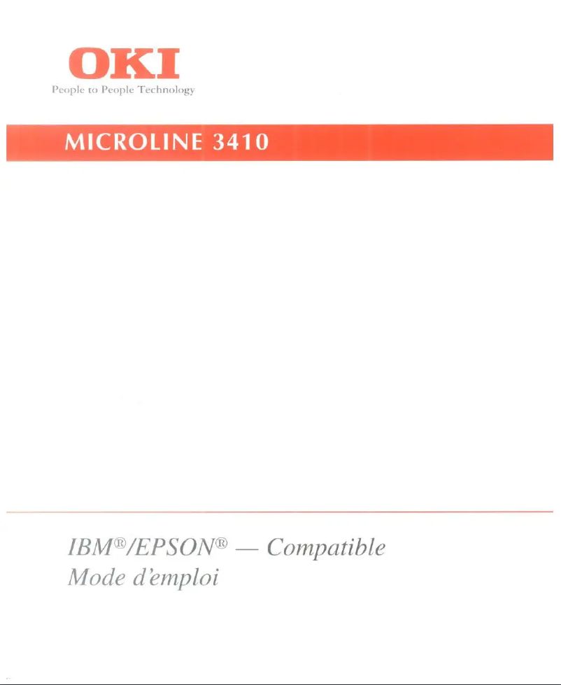 Page n°1 - Manuel utilisateur OKI ML3410