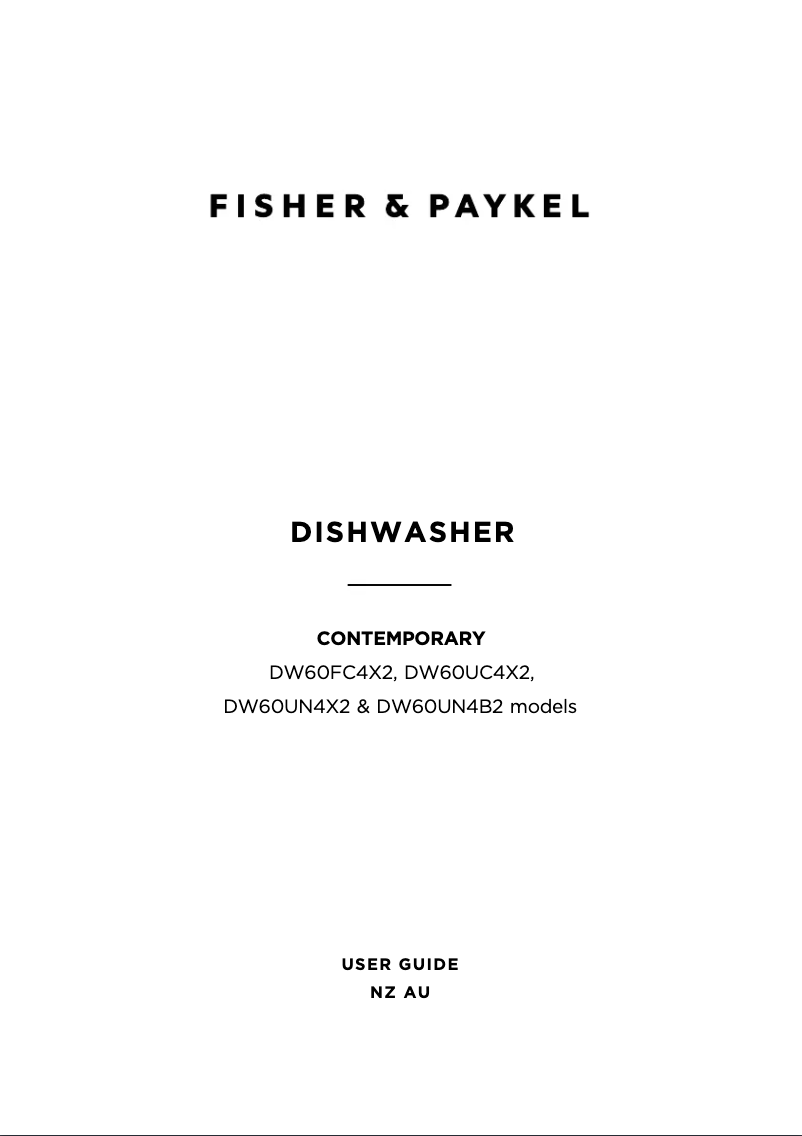 Page 1 de la notice Manuel utilisateur Fisher & Paykel DW60FC4X2