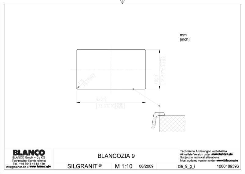 Page 1 de la notice Manuel utilisateur BLANCO ZIA 9