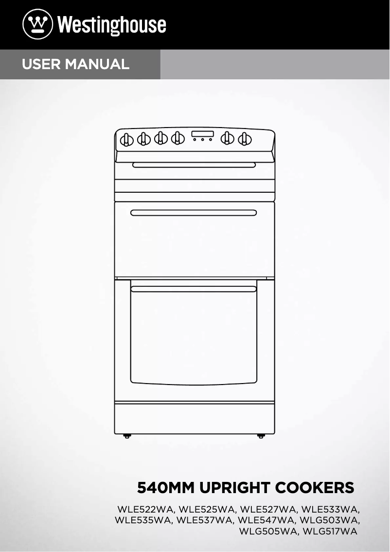 Page n°1 - Manuel utilisateur Westinghouse WLG517WB