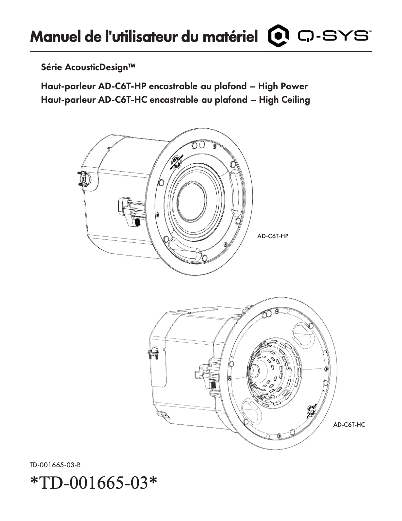 Image de la première page du manuel de l'appareil AD-C6T-HC