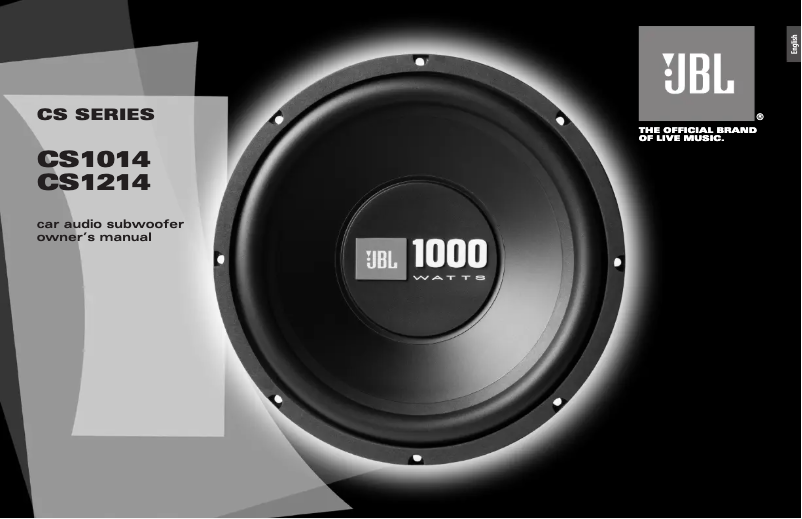 Page 1 de la notice Manuel utilisateur JBL CS1014