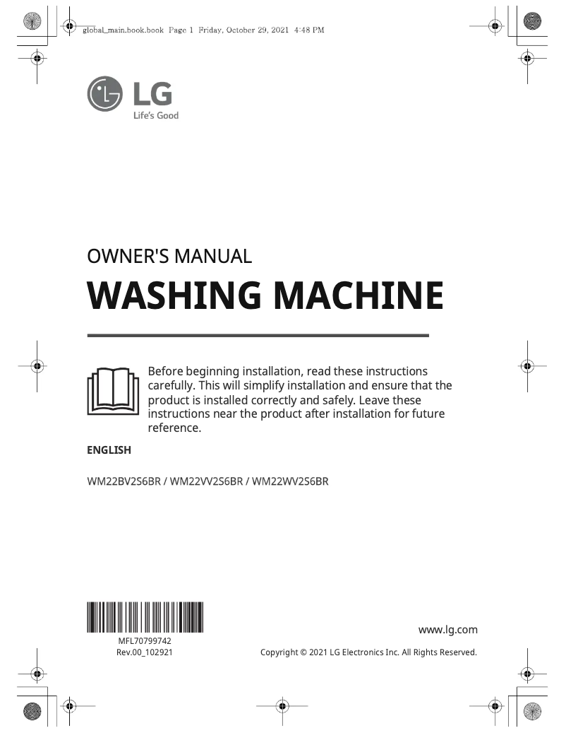 Página 1 del manual Manual de usuario LG WM22VV2S6BR