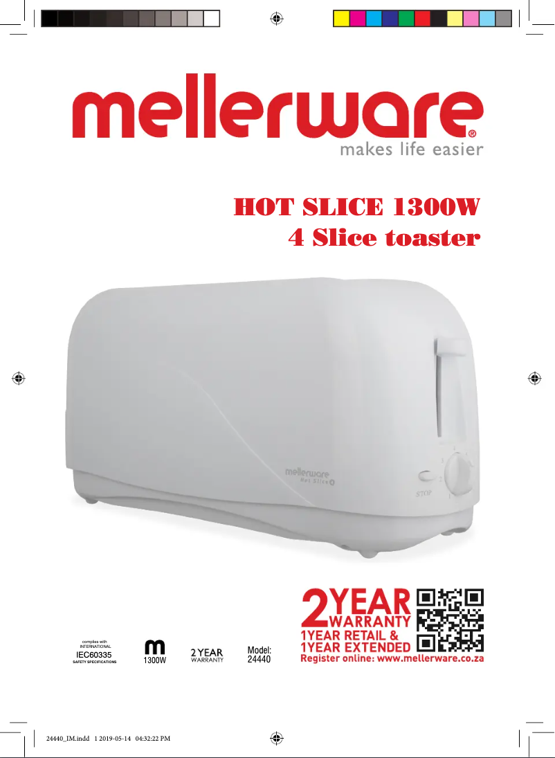 Page 1 de la notice Manuel utilisateur Mellerware Hot Slice 24440