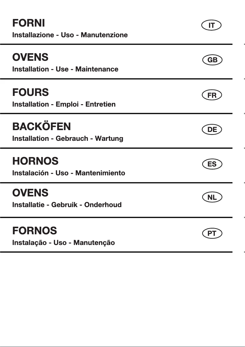 Page 1 de la notice Manuel utilisateur Fulgor Milano FUTO 6009 MT GBK