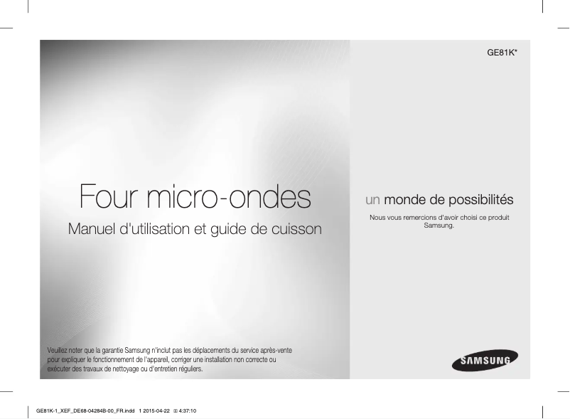 Page n°1 - Manuel utilisateur Samsung GE81K