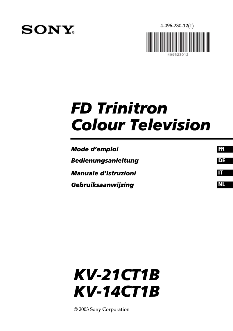 Image de la première page du manuel de l'appareil KV-21CT1B