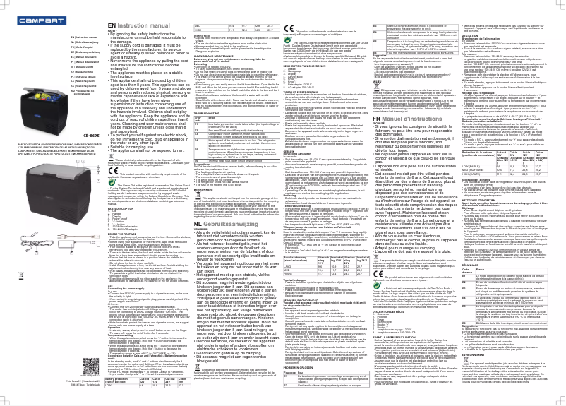 Page n°1 - Manuel utilisateur Campart CB-8695