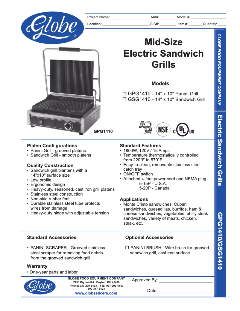 Image de la première page du manuel de l'appareil GPG1410