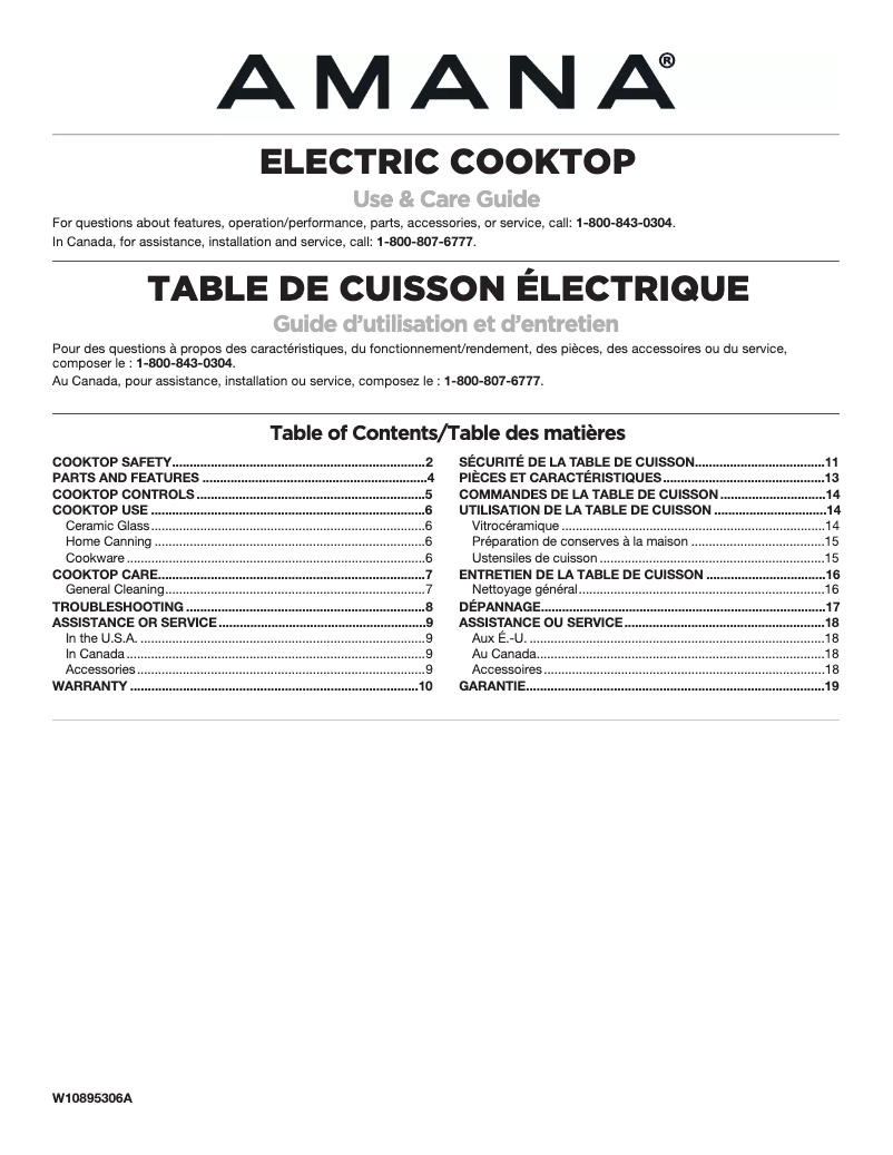 Page n°1 - Mode d'emploi Amana AEC6540KFB