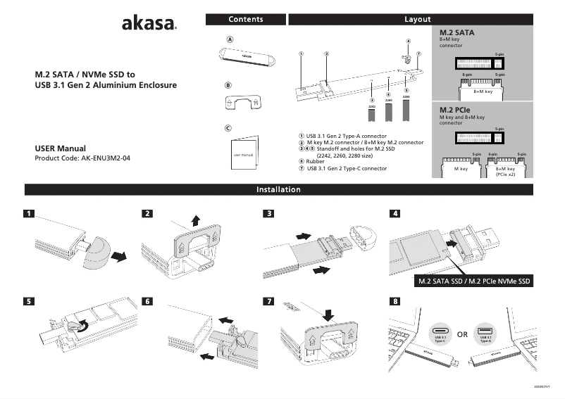 Image de la première page du manuel de l'appareil AK-ENU3M2-04
