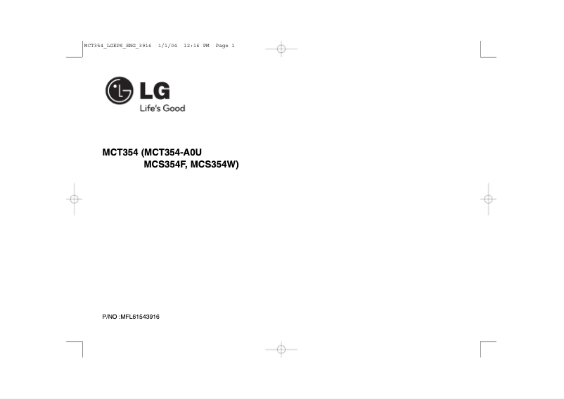 Page 1 de la notice Manuel utilisateur LG MCT354