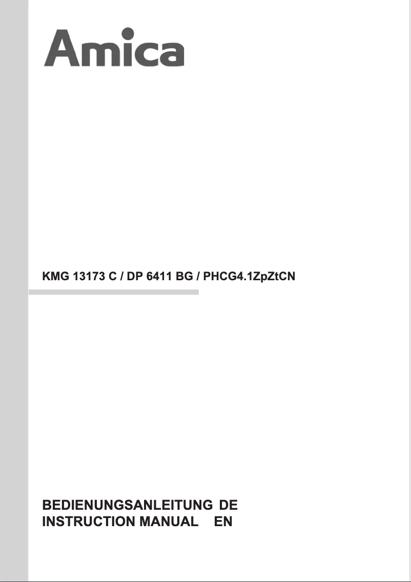 Page 1 de la notice Manuel utilisateur Amica KMG 13173 C
