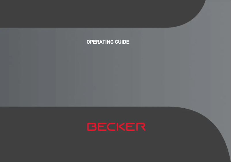 Page n°1 - Manuel utilisateur Becker Ready.5 EU