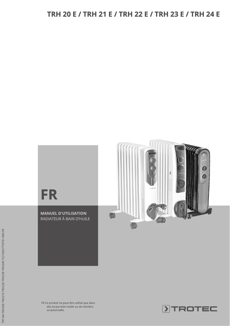 Image de la première page du manuel de l'appareil TRH 24 E