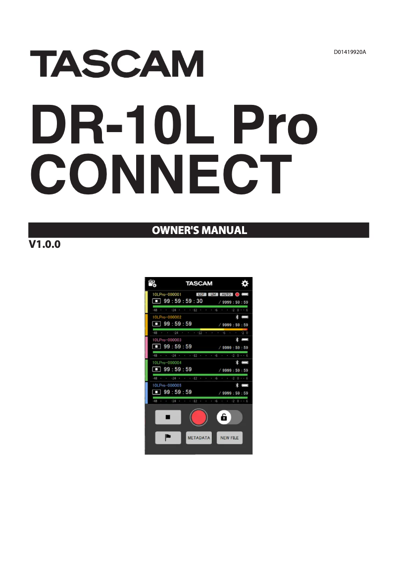 Image de la première page du manuel de l'appareil DR-10L Pro