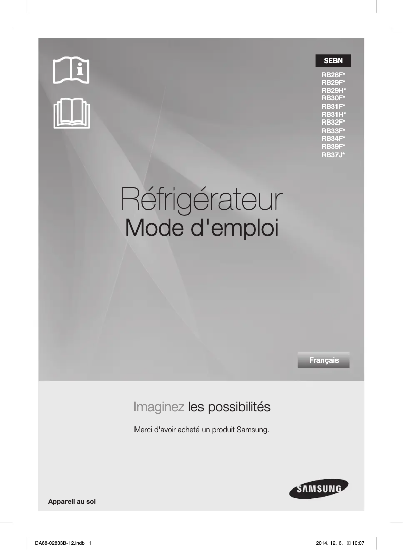 Page n°1 - Manuel utilisateur Samsung RB33N340NSA