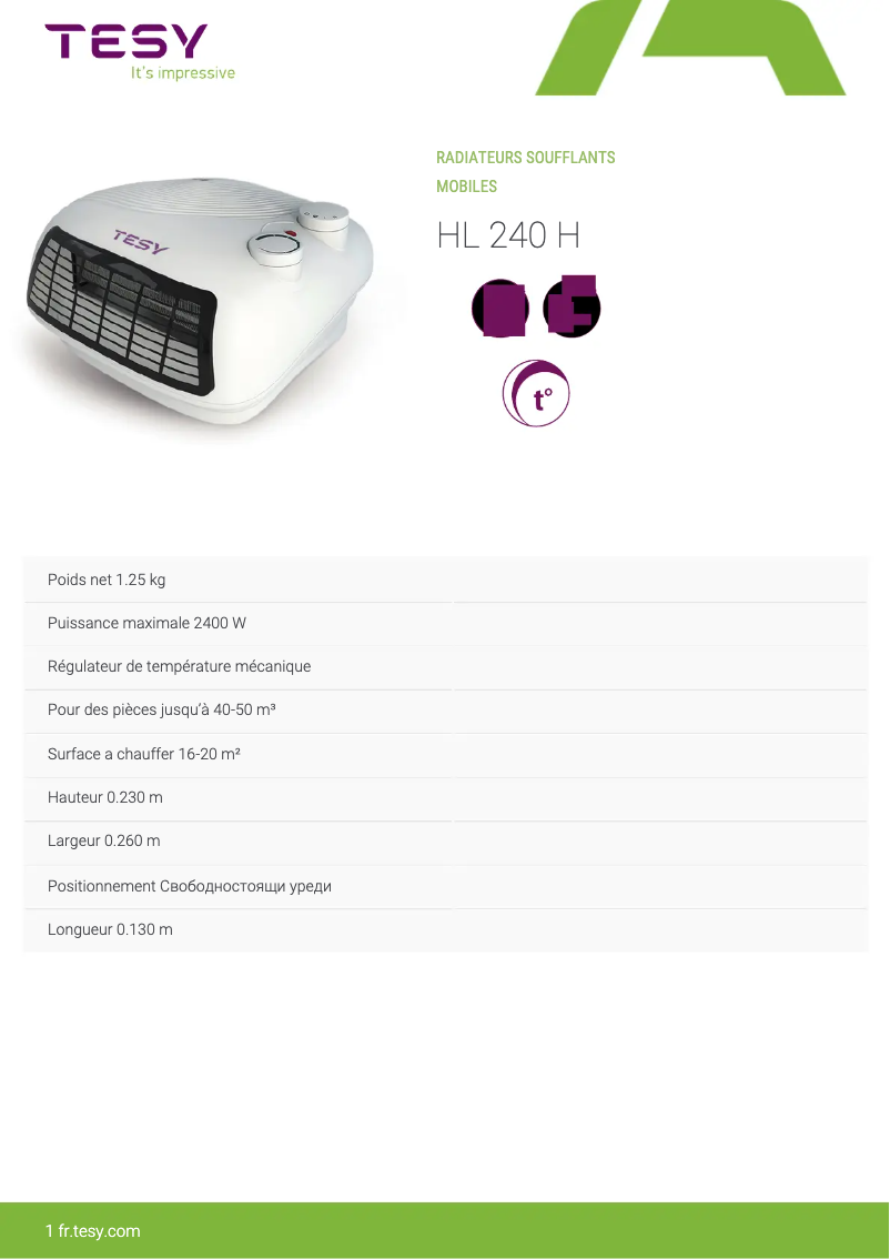 Image de la première page du manuel de l'appareil HL 240 H