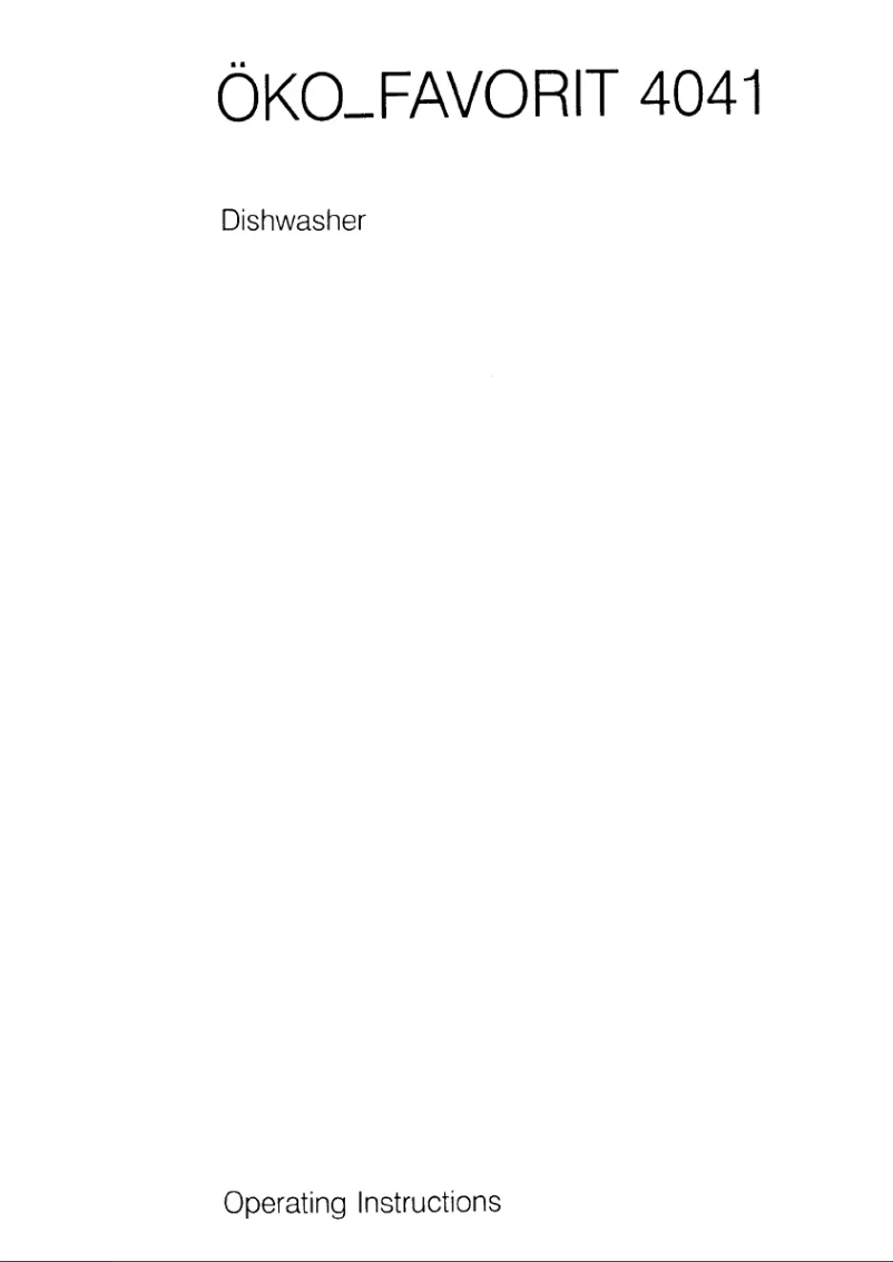 Image de la première page du manuel de l'appareil Favorit 4041 BIO W