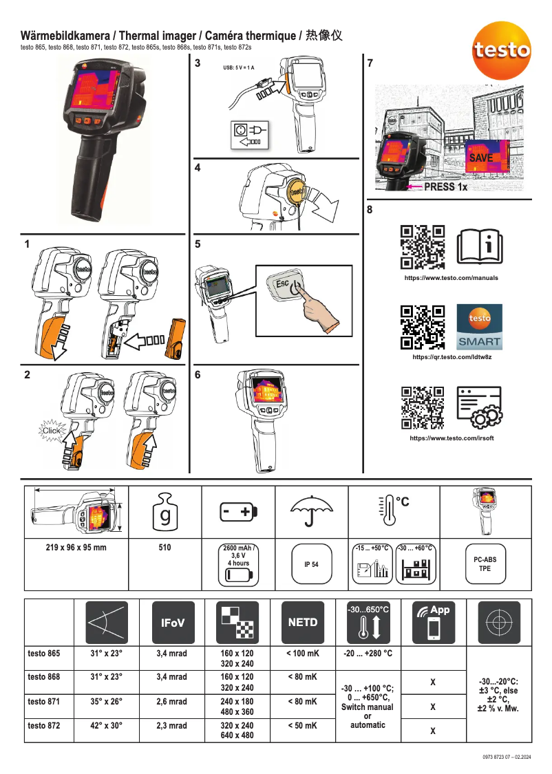 Image de la première page du manuel de l'appareil 865s