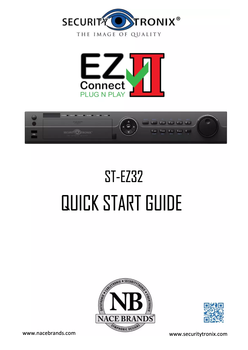 Page n°1 - Manuel utilisateur Security Tronix ST-EZ32