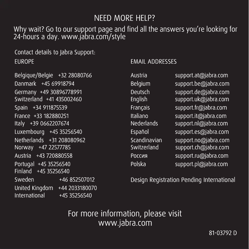 Página 1 del manual Manual de usuario Jabra Style