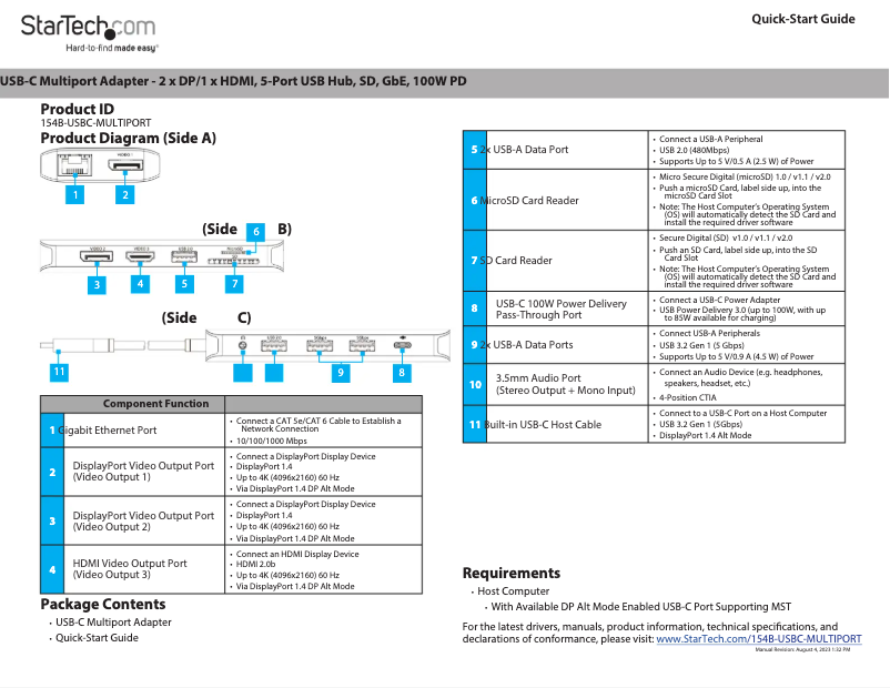Image de la première page du manuel de l'appareil 154B-USBC-MULTIPORT